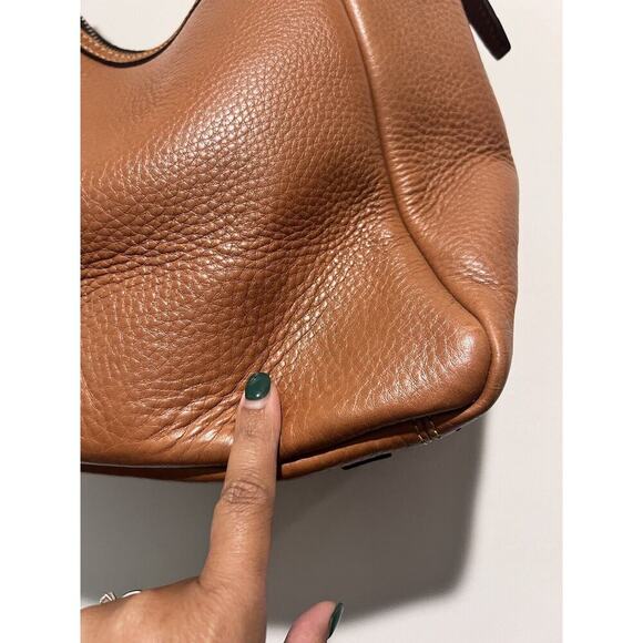 Dooney Bourke Samba Collection Caramel Brown Pebbled Leather Hobo Shoulder Bag - Picture 3 of 3